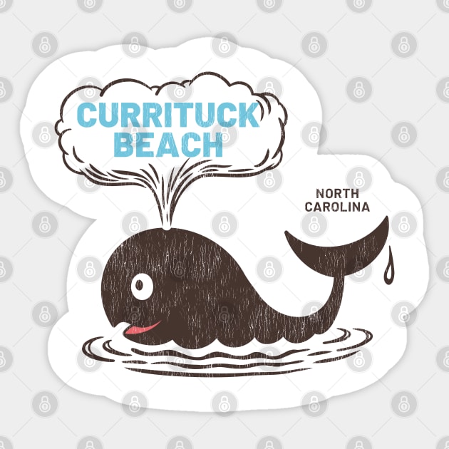 Currituck Beach, NC Summertime Vacationing Whale Spout Sticker by Contentarama